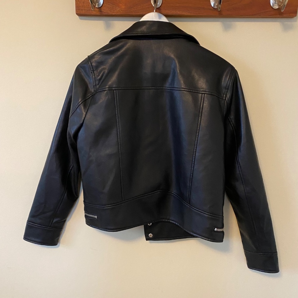 ZARA Faux Leather Moto Jacket 13-14 YR - Picture 2 of 5